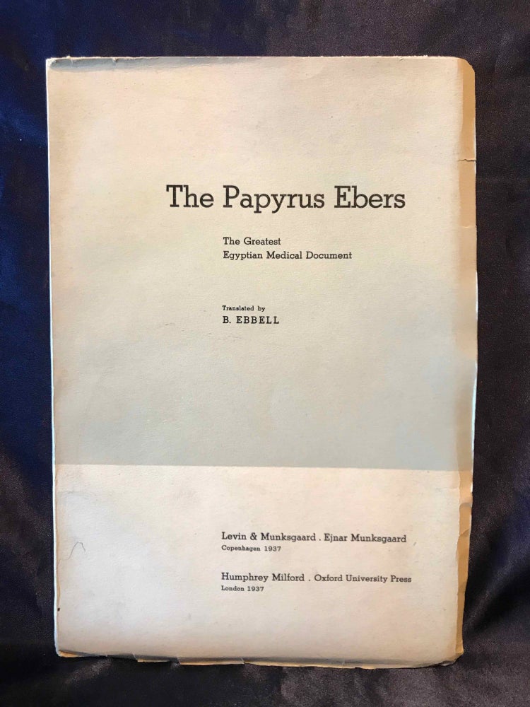 Item #M2030 The Papyrus Ebers. The greatest Egyptian medical document. EBBELL Bendix.[newline]M2030.jpg