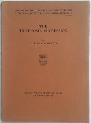 Item #M2031a The Thutmosid Succession. EDGERTON William F[newline]M2031a.jpg