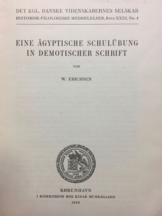 Eine ägyptische Schulübung in demotischer Schrift