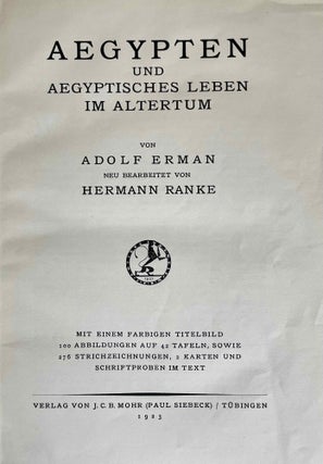 Aegypten und aegyptisches Leben im Altertum. Neu bearbeitet von Hermann Ranke.[newline]M2040-03.jpeg