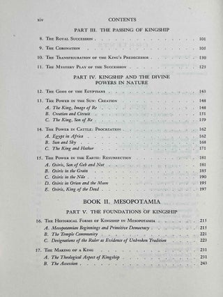 Kingship and the Gods. A study of ancient Near Eastern religion as the integration of society & nature.