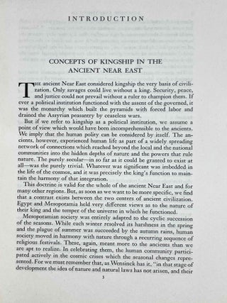 Kingship and the Gods. A study of ancient Near Eastern religion as the integration of society & nature.