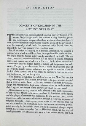 Kingship and the Gods. A study of ancient Near Eastern religion as the integration of society & nature.