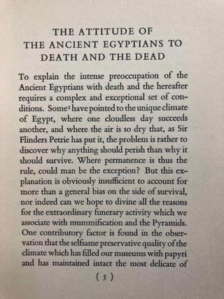 The Attitude of the Ancient Egyptians to Death & the Dead (The Frazer Lecture for 1935: Delivered in the University of Cambridge, 14th of May 1935)[newline]M2065a-02.jpg
