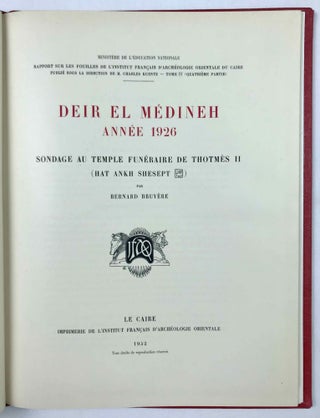Rapport sur les fouilles de Deir el-Medineh (1926). Sondage au temple funéraire de Thoutmès II.[newline]M2072b-02.jpeg