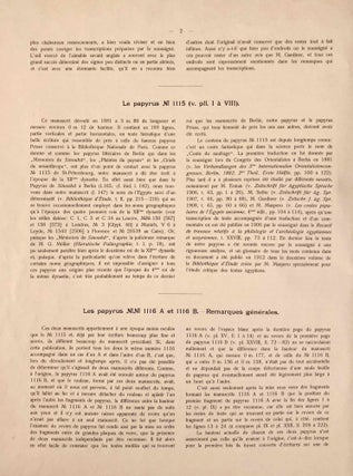 Les papyrus hiératiques No. 1115, 1116 A et 1116 B de l’Ermitage Impérial à St-Pétersbourg