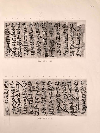 Les papyrus hiératiques No. 1115, 1116 A et 1116 B de l’Ermitage Impérial à St-Pétersbourg