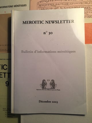 Groupe d’Etudes Méroïtiques de Paris (Meroitic Newsletter), Volumes 3-15, 18, 21, 25-30 (1969-2003)[newline]M2086-02.jpg