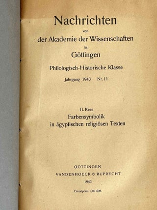 Farbensymbolik in &auml;gyptischen religi&ouml;sen Texten