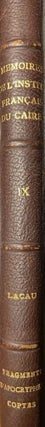 Item #M2141c Fragments d'apocryphes coptes. LACAU Pierre