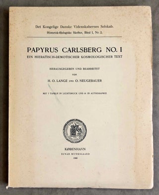 Item #M2146b Papyrus Carlsberg No. I. Ein hieratisch-demotischer kosmologischer Text. LANGE Hans...[newline]M2146b.jpeg