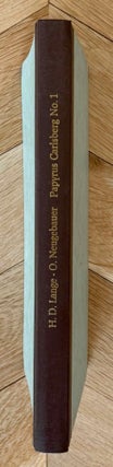 Item #M2146d Papyrus Carlsberg No. I. Ein hieratisch-demotischer kosmologischer Text. LANGE Hans...