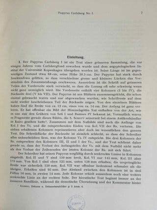 Papyrus Carlsberg No. I. Ein hieratisch-demotischer kosmologischer Text.