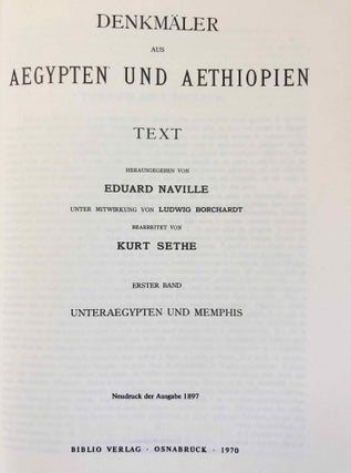Denkmäler aus Aegypten und Aethiopien. Text volumes 1 to 5 (complete text)[newline]M2161d-04.jpg