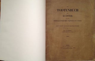 Das Todtenbuch der Ägypter. Nach dem hieroglyphischen Papyrus in Turin. Mit einem Vorworte zum ersten Male herausgegeben.[newline]M2164-03.jpg