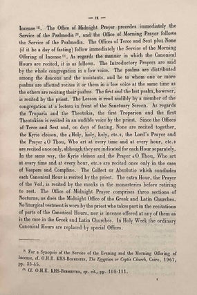 The Horologion of the Egyptian Church. Coptic and Arabic text from a mediaeval manuscript. Translated and annotated by O.H.E. KHS-BURMESTER.