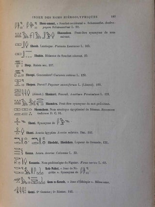 La flore pharaonique d’après les documents hiéroglyphiques et les spécimens découverts dans les tombes. 2e édition revue et augmentée, suivie de 6 index.