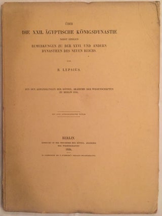 Item #M2195 Über die XXII. ägyptische Königsdynastie. Nebst einigen Bemerkungen zu der XXVI....