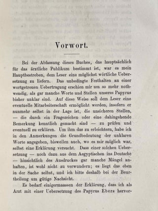 Papyros Ebers. Das älteste Buch über Heilkunde. Aus dem Aegyptischen zum erstenmal vollständig übersetzt.[newline]M2196-03.jpeg