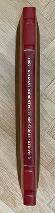 Item #M2201b Etudes sur le calendrier égyptien. Dates calendériques au point de vue de...