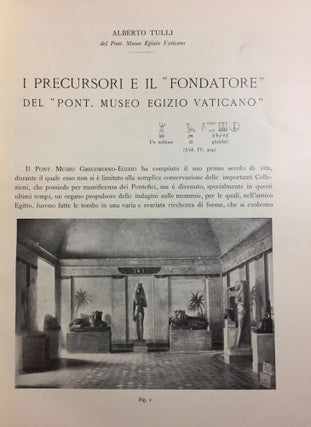 MISCELLANEA GREGORIANA. Raccolta di scritti pubblicati nel I Centenario dalla Fondazione del Pont. Museo Egizio (1839-1939). (Monumenti, Musei e Gallerie Pontificie.)…