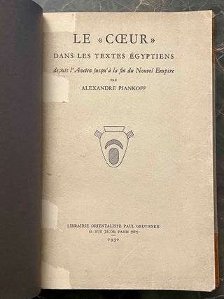 Le coeur dans les textes égyptiens. Depuis l'Ancien Empire jusqu'à la fin du Nouvel Empire.[newline]M2251e-02.jpeg
