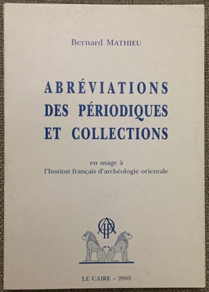 Item #M2254 Abréviations des périodiques et collections en usage à l'Institut Français...[newline]M2254.jpg