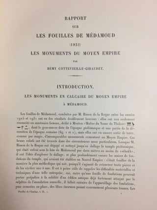 Rapports préliminaires. Tome IX. 1e partie: Médamoud (1931). Les monuments du Moyen Empire.[newline]M2255c-05.jpg