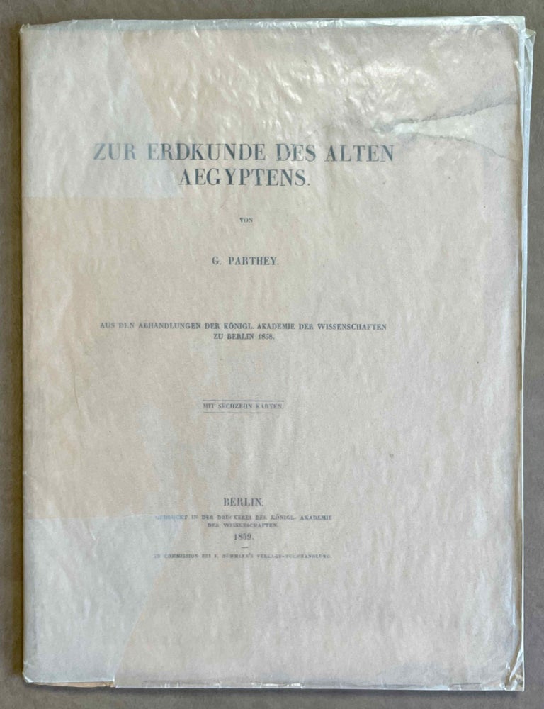 Item #M2259 Zur Erdkunde des alten &Auml;gyptens. PARTHEY Gustav.[newline]M2259-00.jpeg