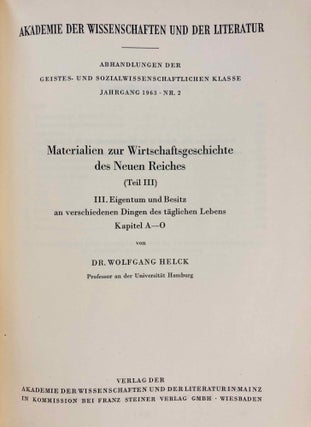 Materialien zur Wirtschaftsgeschichte des Neuen Reiches. Band I-VI + Indices (complete set)[newline]M2269a-11.jpg