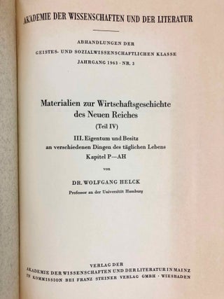 Materialien zur Wirtschaftsgeschichte des Neuen Reiches. Band I-VI + Indices (complete set)[newline]M2269a-13.jpg