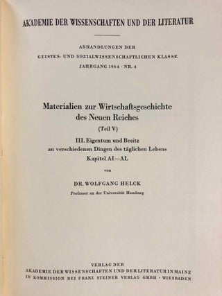 Materialien zur Wirtschaftsgeschichte des Neuen Reiches. Band I-VI + Indices (complete set)[newline]M2269a-16.jpg