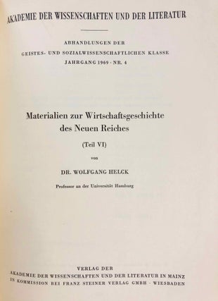 Materialien zur Wirtschaftsgeschichte des Neuen Reiches. Band I-VI + Indices (complete set)[newline]M2269a-19.jpg