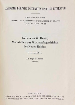 Materialien zur Wirtschaftsgeschichte des Neuen Reiches. Band I-VI + Indices (complete set)[newline]M2269a-20.jpg