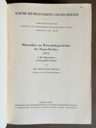 Materialien zur Wirtschaftsgeschichte des Neuen Reiches. Band I-VI + Indices (complete set)[newline]M2269d-03.jpeg