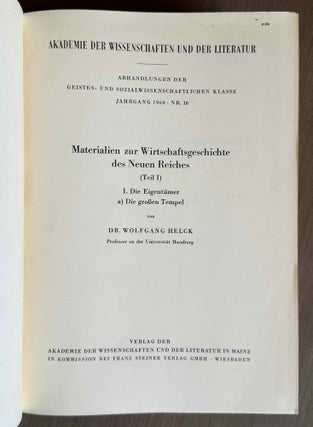 Materialien zur Wirtschaftsgeschichte des Neuen Reiches. Band I-VI + Indices (complete set)