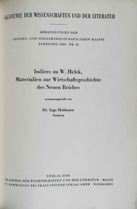 Materialien zur Wirtschaftsgeschichte des Neuen Reiches. Band I-VI + Indices (complete set)