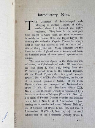 The Timins Collection of Ancient Egyptian Scarabs and Cylinder Seals