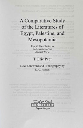 A Comparative Study of the Literatures of Egypt, Palestine, and Mesopotamia. Egypt’s contribution to the literature of the ancient world.. The Schweich Lectures on Biblical Archaeology, 1929[newline]M2277b-01.jpeg