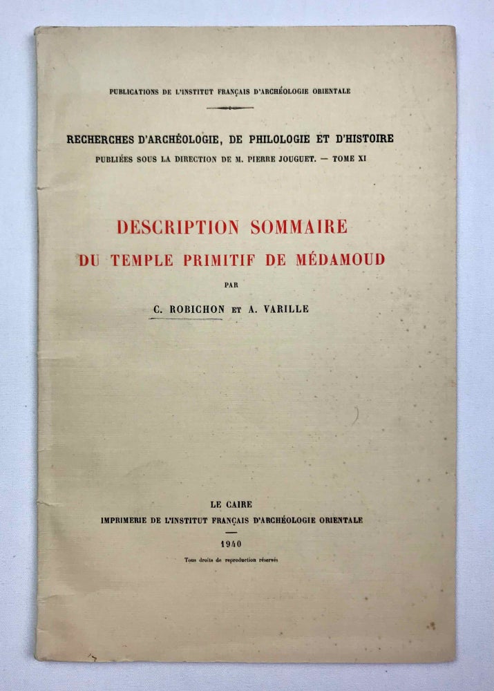 Item #M2303a Description sommaire du temple primitif de Médamoud. ROBICHON Clément - VARILLE Alexandre.[newline]M2303a-00.jpeg