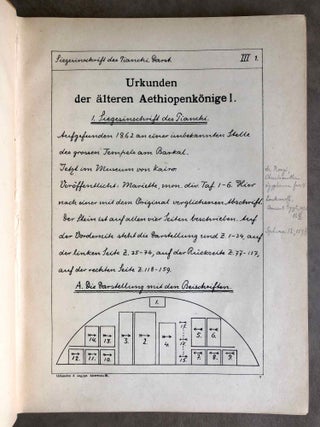 Item #M2319 Urkunden (III) der älteren Äthiopienkönige. Band I, fasc. 1: Siegesinschrift des...
