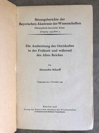Die Ausbreitung des Osiriskultes in der Frühzeit und während des Alten Reiches