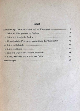Die Ausbreitung des Osiriskultes in der Frühzeit und während des Alten Reiches