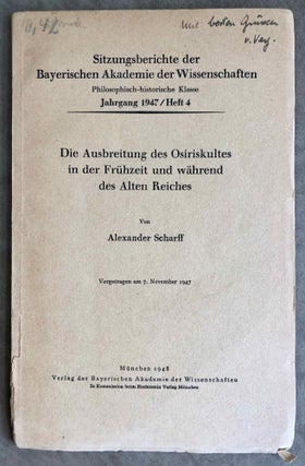 Item #M2321a Die Ausbreitung des Osiriskultes in der Frühzeit und während des Alten Reiches....