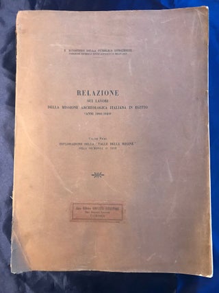 Item #M2323 Relazione sui lavori della Missione Archeologica Italiana in Egitto (anni 1903-1920)....[newline]M2323.jpg