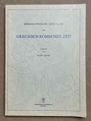 Item #M2327d Urkunden II. Hieroglyphische Urkunden der griechisch-römischen Zeit. Heft I:...[newline]M2327d-00.jpeg