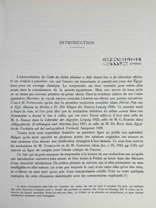 &Eacute;tude sur le Conte du Fellah Plaideur. R&eacute;cit &eacute;gyptien du Moyen-Empire. [with:] La sagesse d&rsquo;Ani. Texte, traduction et commentaire (two volumes in one)[newline]M2350a-07.jpeg