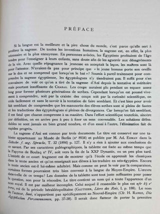 &Eacute;tude sur le Conte du Fellah Plaideur. R&eacute;cit &eacute;gyptien du Moyen-Empire. [with:] La sagesse d&rsquo;Ani. Texte, traduction et commentaire (two volumes in one)[newline]M2350a-16.jpeg