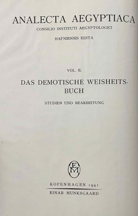 Das demotische Weisheitsbuch. Studien und Bearbeitung.[newline]M2365a-02.jpeg
