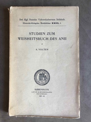 Item #M2367 Studien zum Weisheitsbuch des Anii. VOLTEN Aksel[newline]M2367.jpg
